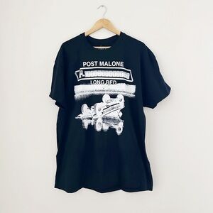 NEW Post Malone Long Bed Black Graphic T-Shirt